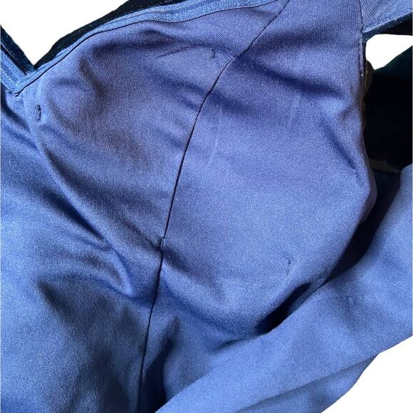 Alex Evenings Blue Velvet Off Shoulder Formal Dress size 10 12 - Picture 9 of 9